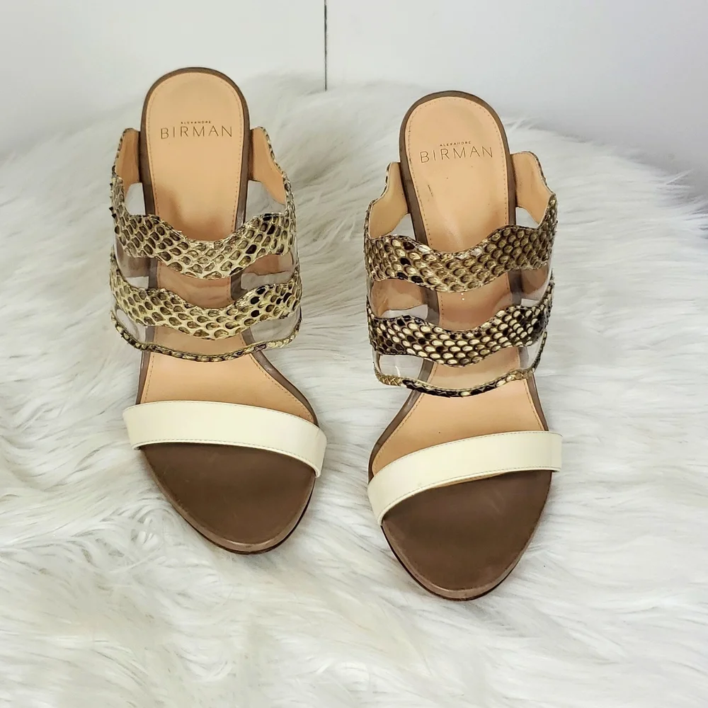 Alexandre Birman python and PVC mule slides. - Picture 2 of 6